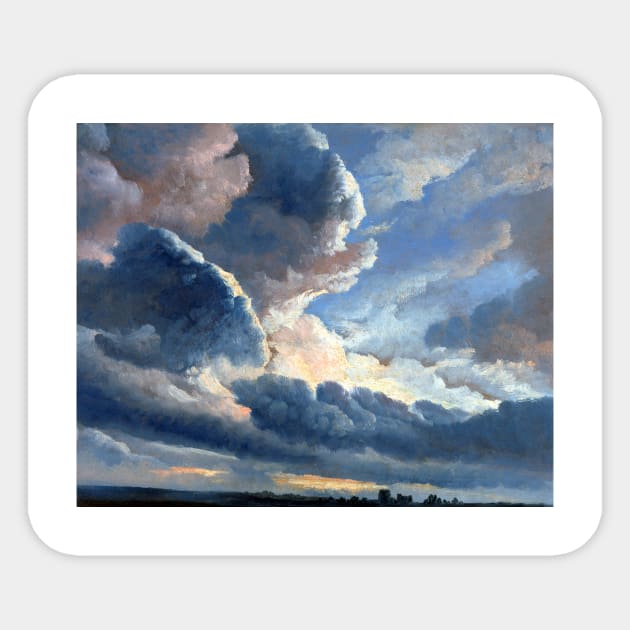 Simon Alexandre Clément Denis Study of Clouds with a Sunset near Rome Sticker by pdpress